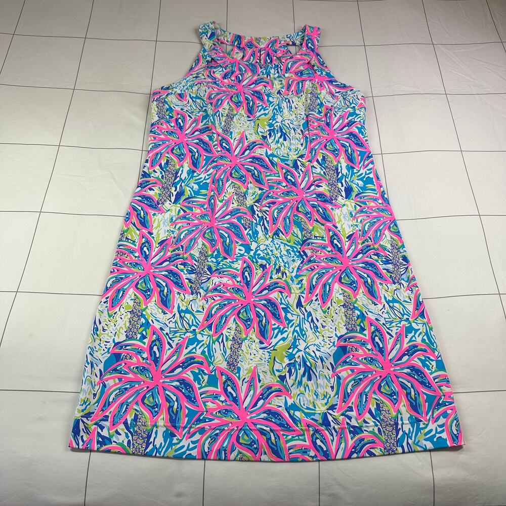Lulu-B Dress Women Medium Pink Blue Multi Bright Colorful Athletic Sporty Resort